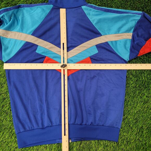 Vintage Y2K Slazenger Track Jacket Large 23x25 Blue Red Gray Cropped - Picture 8 of 13